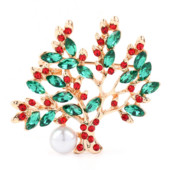 Planta Arborele Vieții Broșă cu perle și strasuri goale pentru femei Broșă elegantă pentru haine de modă Bijuterii de nuntă Cadouri