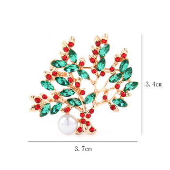 Растение Дървото на живота Куха перлена брошка със страз за жени Елегантно модно палто Брошка Сватбени бижута Подаръци