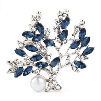 Planta Arborele Vieții Broșă cu perle și strasuri goale pentru femei Broșă elegantă pentru haine de modă Bijuterii de nuntă Cadouri