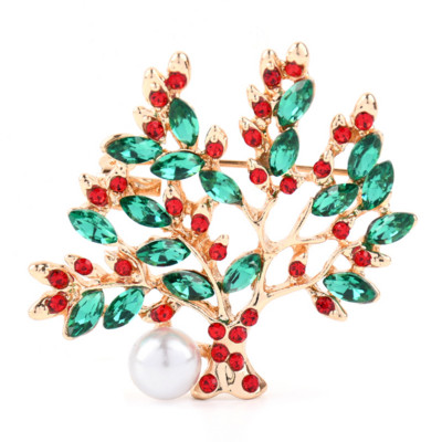 Planta Arborele Vieții Broșă cu perle și strasuri goale pentru femei Broșă elegantă pentru haine de modă Bijuterii de nuntă Cadouri
