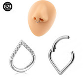1 buc G23 F136 titan 16G cu balamale 8-10mm nas Clicker Tragus Sleeper Cercei cercei lacrimă Septum Piercing Bijuterii