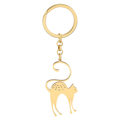 Breloc pentru pisici din oțel inoxidabil Bonsny, placat cu aur, cățeluș, breloc pentru animale de companie, geantă, accesorii mașini, bijuterii pentru bărbați, femei, adolescenți, farmece, cadou