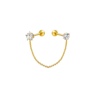 1 buc din oțel chirurgical cu ciucuri cu zirconiu pentru urechi, lanț non-alergic, cercei cu ciucuri, piercing pentru corp, bijuterii de modă, bijuterii pentru corp