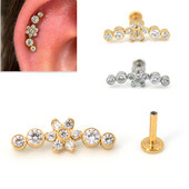 100% oțel chirurgical fir Labret buză ureche bar cartilaj cercel unghie tragus Stud piercing lobul urechii inel interior bijuterii corpului
