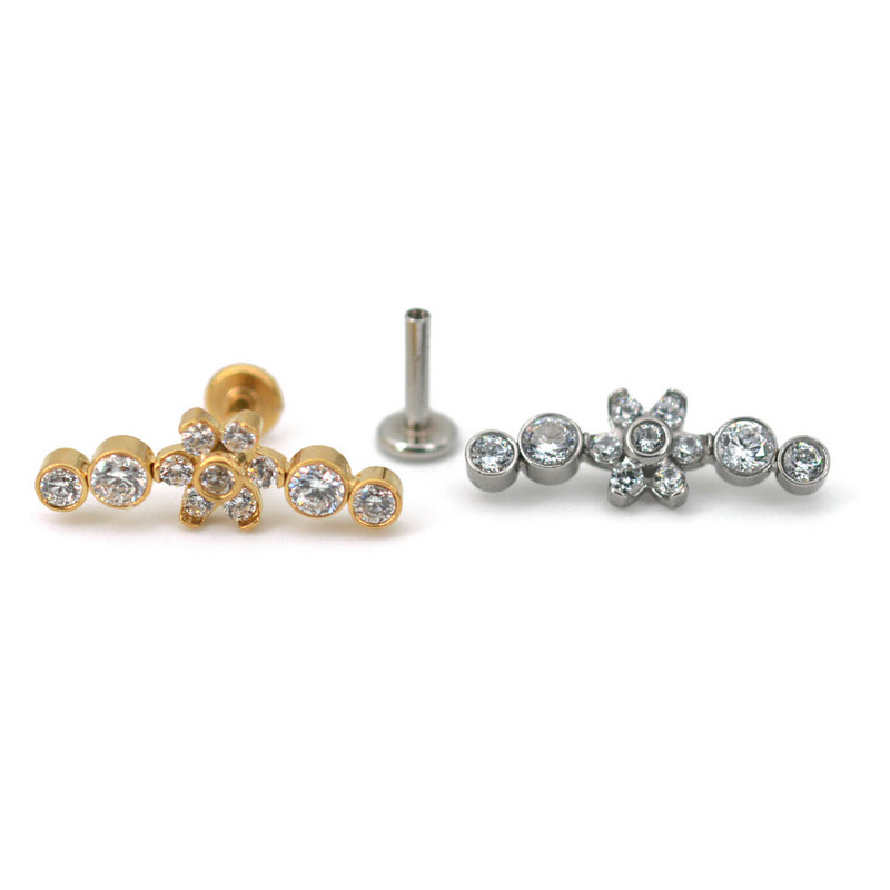 100% oțel chirurgical fir Labret buză ureche bar cartilaj cercel unghie tragus Stud piercing lobul urechii inel interior bijuterii corpului