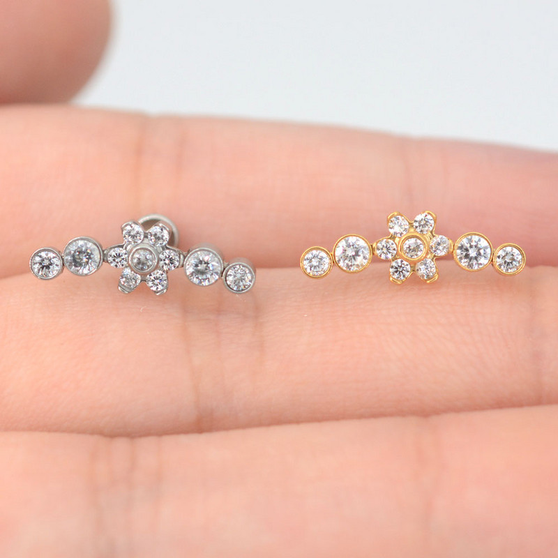 100% oțel chirurgical fir Labret buză ureche bar cartilaj cercel unghie tragus Stud piercing lobul urechii inel interior bijuterii corpului