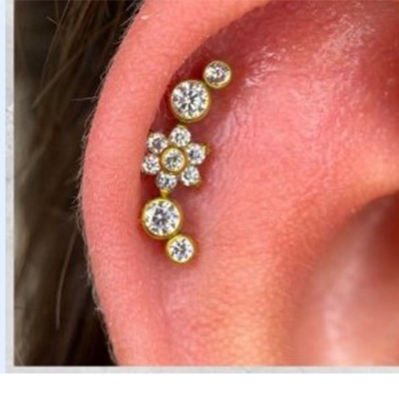 100% oțel chirurgical fir Labret buză ureche bar cartilaj cercel unghie tragus Stud piercing lobul urechii inel interior bijuterii corpului