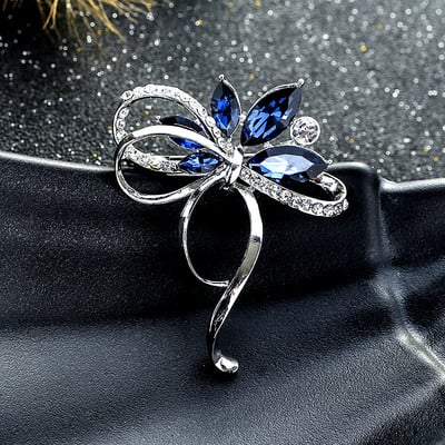 Broșe cu fundă cu strass în 2 culori pentru femei Broșă cu fundă Bijuterii de modă vintage Accesorii de iarnă