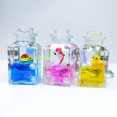 Liquid Float Animal Fun Keyring Unicorn Penguin Tortoise Glitter Quicksand Keychain Backpack Κρεμαστό Ζευγάρια Γυναικεία μπρελόκ