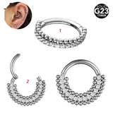 G23 titán orrgyűrű fülbevaló cirkon kő karika spirál porc tragus testékszer piercing csuklós szegmens orr septum Clicker