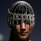 Stonefans, lanț de păr cu ciucuri de cristal gol, caciulă de nuntă pentru femei 2023, bentiță cu stras de mireasă, șapcă, pălărie, bijuterii indiene