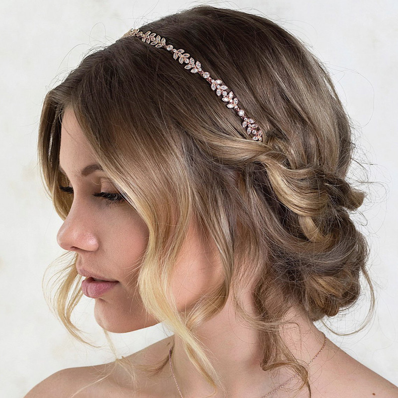 Stonefans Strass Cristal Lanț Cap Mireasă Accesorii Păr Mireasă Bandă Zircon Nunta Femei Bijuterii Cap Tiara lucrate manual