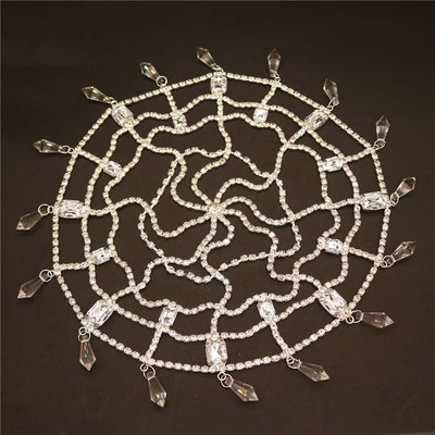 2021 hollow strass plasă caciulă nuntă cap lanț bijuterii pentru femei de lux cristal banda cap șapcă pălărie accesorii de păr