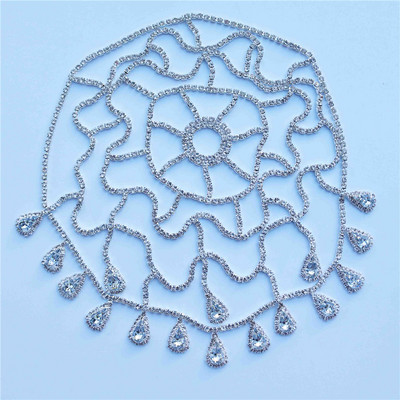 2021 hollow strass plasă caciulă nuntă cap lanț bijuterii pentru femei de lux cristal banda cap șapcă pălărie accesorii de păr