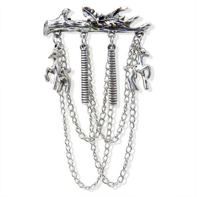 Hesiod zimné šperky starožitné barokové retro zlaté farebné krídlové retiazkové brošne s retiazkou pre ženy