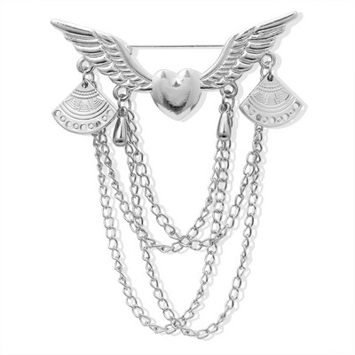 Hesiod zimné šperky starožitné barokové retro zlaté farebné krídlové retiazkové brošne s retiazkou pre ženy