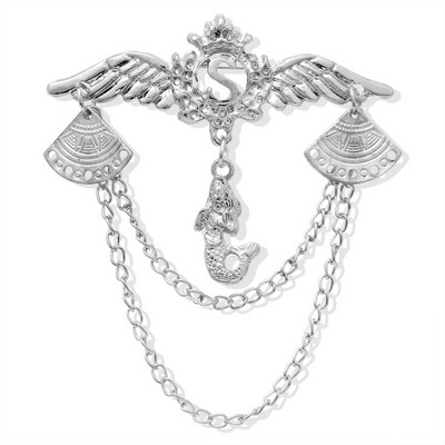 Hesiod zimné šperky starožitné barokové retro zlaté farebné krídlové retiazkové brošne s retiazkou pre ženy