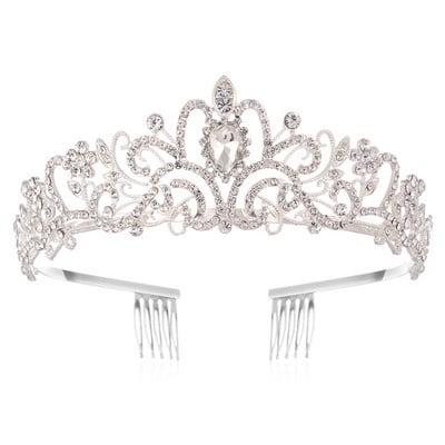 Coroana de cristal de culoare auriu de calitate pentru fete Tiare mici Rochie de coafura de bal Rochie de mireasa Bijuterii de par Accesorii de mireasa