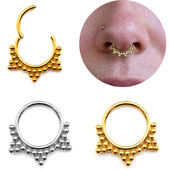 1 buc 316L oțel chirurgical septum Clicker segment nas inele cerc cu balamale Septum tragus helix nas piercing bijuterii pentru corp Ombligo