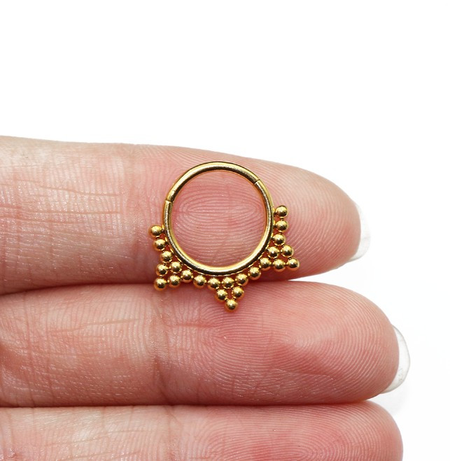 1 buc 316L oțel chirurgical septum Clicker segment nas inele cerc cu balamale Septum tragus helix nas piercing bijuterii pentru corp Ombligo