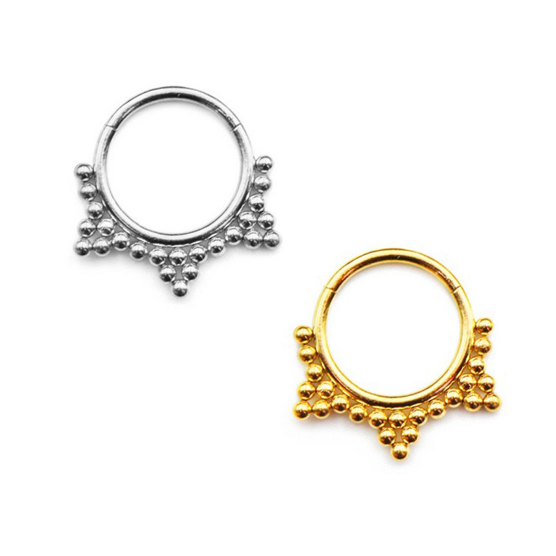 1 buc 316L oțel chirurgical septum Clicker segment nas inele cerc cu balamale Septum tragus helix nas piercing bijuterii pentru corp Ombligo