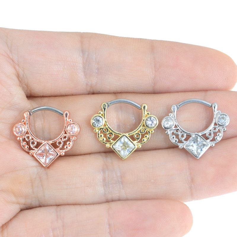 1 ks zirkónové krúžky do nosa z chirurgickej ocele 10 mm dámske šperky 2021 okrúhle zirkónové krúžky do nosa piercing do chrupavky náušnice telové šperky