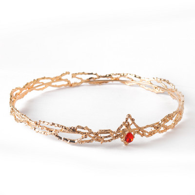 Movie King Round Elves Crown Tiara Women Waterdrop Циркон лента за глава Булчински аксесоари за коса Корона Сватбени шапки Подаръци