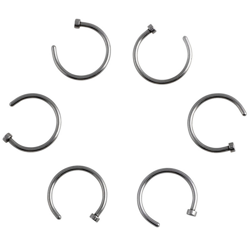 1 kus tvaru C, 100% titánový falošný septum 0,8*8 mm, falošný piercing do nosa striebornej farby, ženský strieborný...