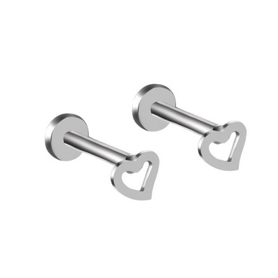 2 buc 1.2x6/8mm inimă din oțel Labret Stud buze inel colorat fir intern cartilaj ureche piercing tragus helix bijuterii sexy 16g