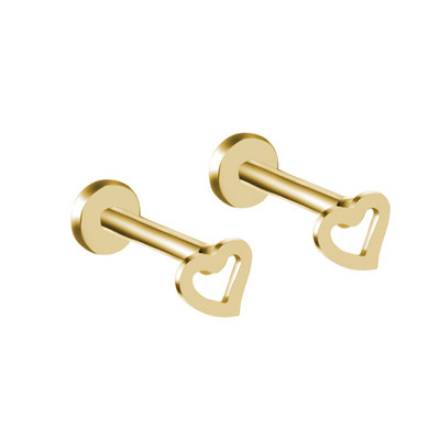 2 buc 1.2x6/8mm inimă din oțel Labret Stud buze inel colorat fir intern cartilaj ureche piercing tragus helix bijuterii sexy 16g