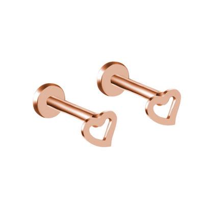 2 buc 1.2x6/8mm inimă din oțel Labret Stud buze inel colorat fir intern cartilaj ureche piercing tragus helix bijuterii sexy 16g