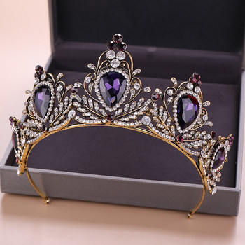 Сватбена корона Булчинска шапка злато сребро цвят кристал диадема кралица корона принцеса диадема сватбени бижута за коса