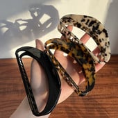 Gheare de păr semicirculară supradimensionată din coajă de țestoasă acetat de crab Clip de păr retro leopard rechin pentru femei Accesorii de păr