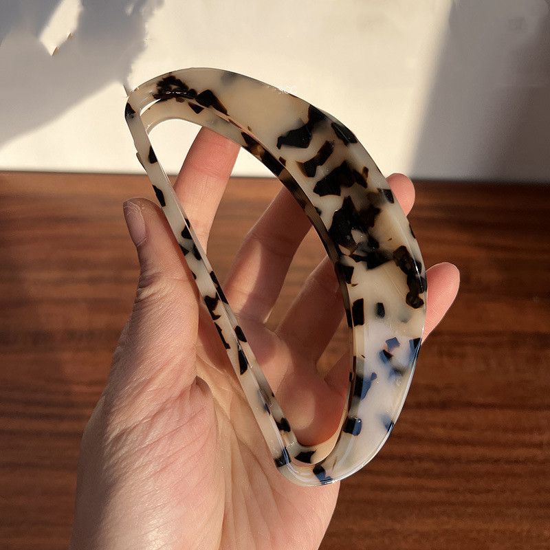 Gheare de păr semicirculară supradimensionată din coajă de țestoasă acetat de crab Clip de păr retro leopard rechin pentru femei Accesorii de păr