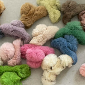 Moale Rex blană de iepure crab agrafă de păr colorată toamnă și iarnă gheare de păr de pluș moda coreeană femei accesorii pentru păr Accesorii pentru cap