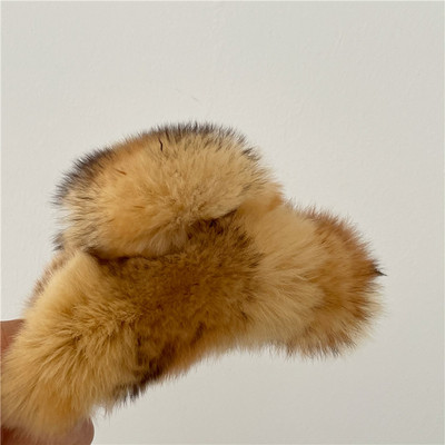 Moale Rex blană de iepure crab agrafă de păr colorată toamnă și iarnă gheare de păr de pluș moda coreeană femei accesorii pentru păr Accesorii pentru cap