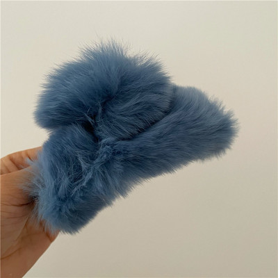 Moale Rex blană de iepure crab agrafă de păr colorată toamnă și iarnă gheare de păr de pluș moda coreeană femei accesorii pentru păr Accesorii pentru cap