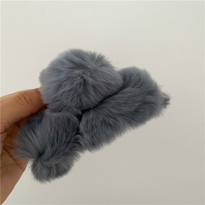 Moale Rex blană de iepure crab agrafă de păr colorată toamnă și iarnă gheare de păr de pluș moda coreeană femei accesorii pentru păr Accesorii pentru cap