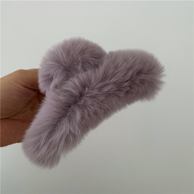 Moale Rex blană de iepure crab agrafă de păr colorată toamnă și iarnă gheare de păr de pluș moda coreeană femei accesorii pentru păr Accesorii pentru cap
