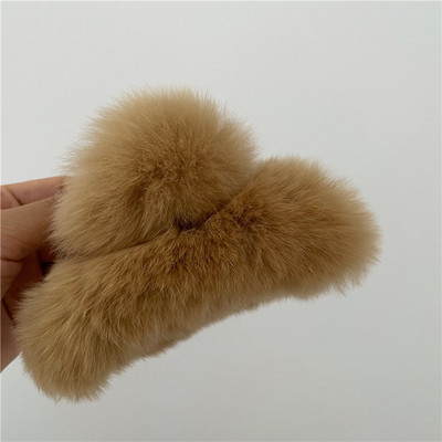 Moale Rex blană de iepure crab agrafă de păr colorată toamnă și iarnă gheare de păr de pluș moda coreeană femei accesorii pentru păr Accesorii pentru cap