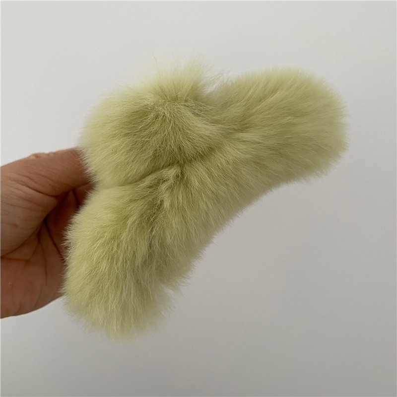 Moale Rex blană de iepure crab agrafă de păr colorată toamnă și iarnă gheare de păr de pluș moda coreeană femei accesorii pentru păr Accesorii pentru cap
