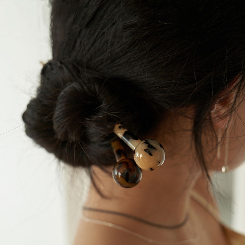 FFLACEL New Vintage Geometric Rotund Multicolor Bețișoare de păr Acetat din foaie de acetat Agrafe de păr Accesorii pentru femei