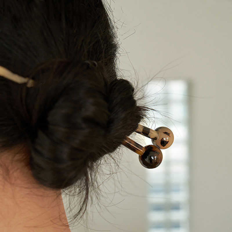 FFLACEL New Vintage Geometric Rotund Multicolor Bețișoare de păr Acetat din foaie de acetat Agrafe de păr Accesorii pentru femei