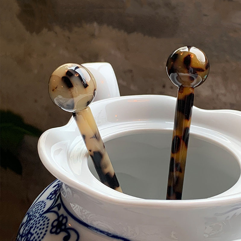 FFLACEL New Vintage Geometric Rotund Multicolor Bețișoare de păr Acetat din foaie de acetat Agrafe de păr Accesorii pentru femei