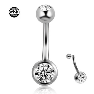 16G 3A CZ Bijuterie pentru buric piercing buric inel bijuterii corp implant titan ASTM F136 filet intern inel pentru buric