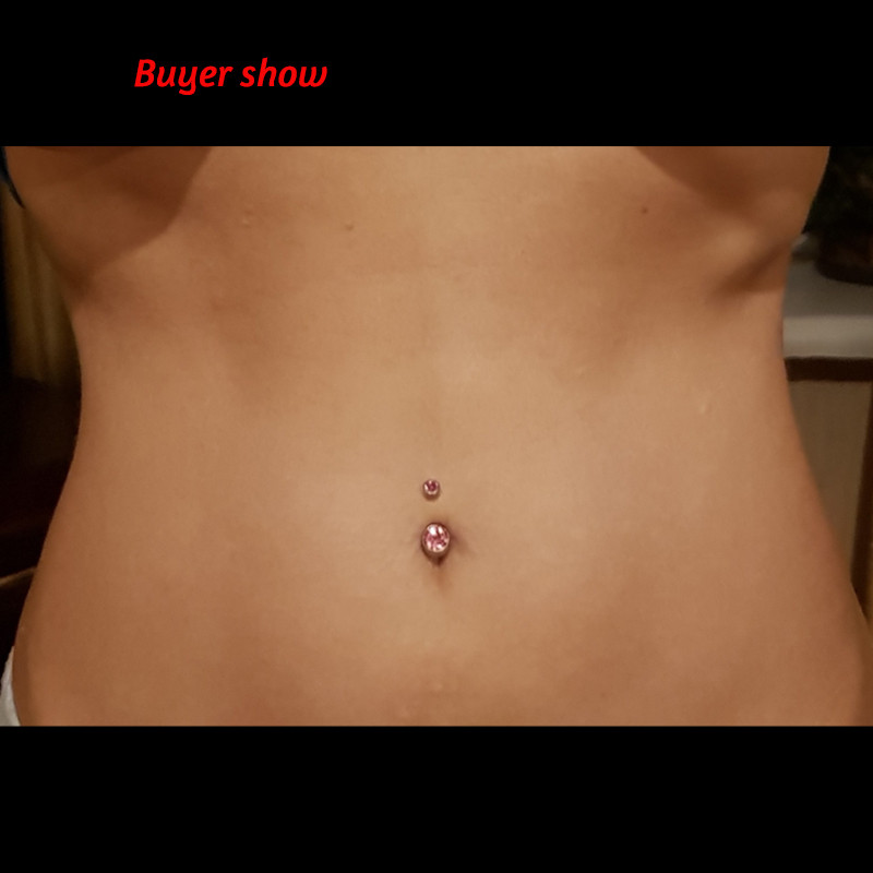 16G 3A CZ Bijuterie pentru buric piercing buric inel bijuterii corp implant titan ASTM F136 filet intern inel pentru buric