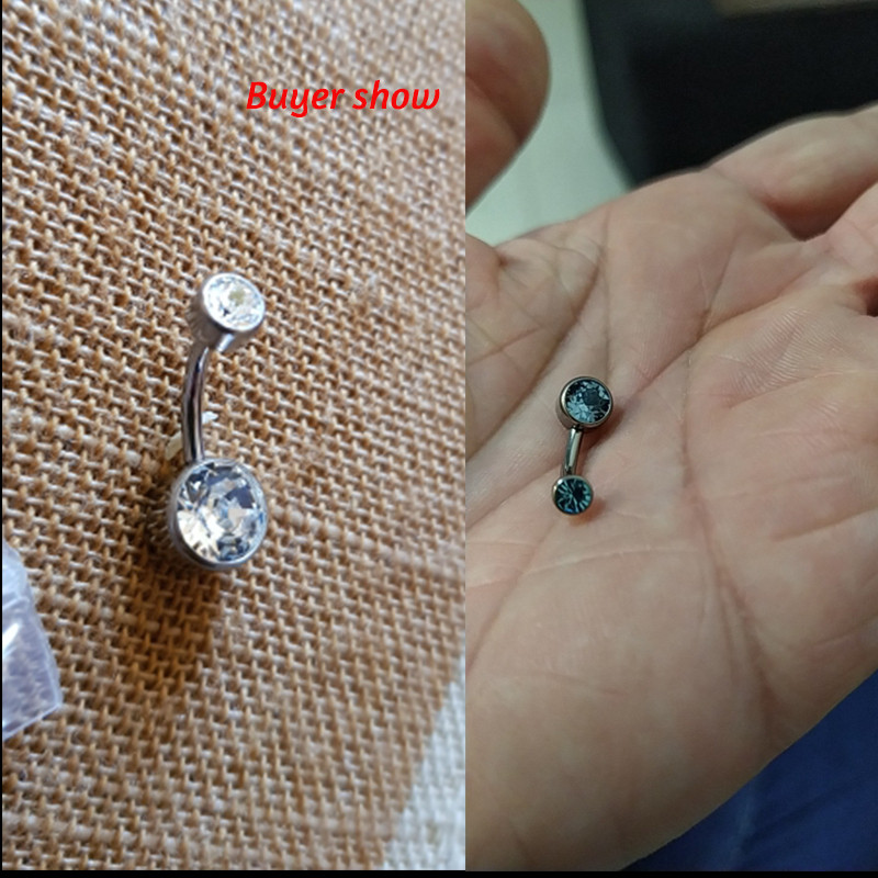 16G 3A CZ Bijuterie pentru buric piercing buric inel bijuterii corp implant titan ASTM F136 filet intern inel pentru buric