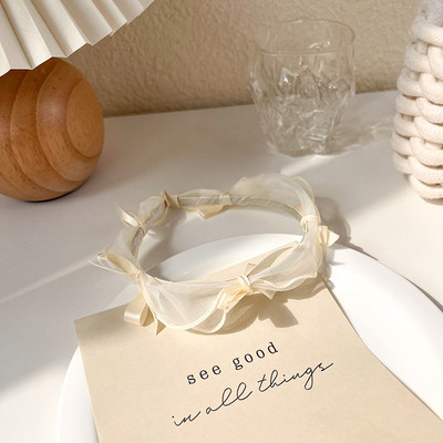 Modne krem bijele serije traka za glavu za žene Karirane trake za kosu za djevojčice Spužvasta pokrivala za glavu Obruč za kosu Ženski ukrasi za kosu Dodaci za kosu