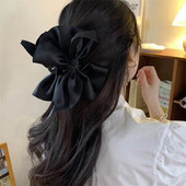 Új francia retro temperamentum szatén masni hajkörmös női elegáns divatos hajtűs hajkiegészítők nőknek