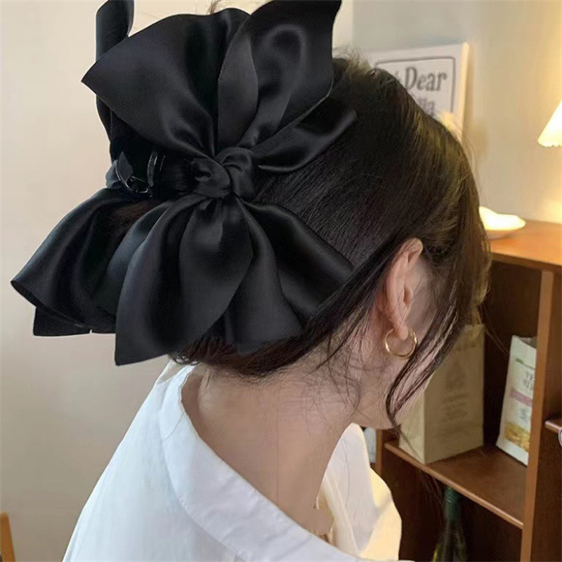 Új francia retro temperamentum szatén masni hajkörmös női elegáns divatos hajtűs hajkiegészítők nőknek